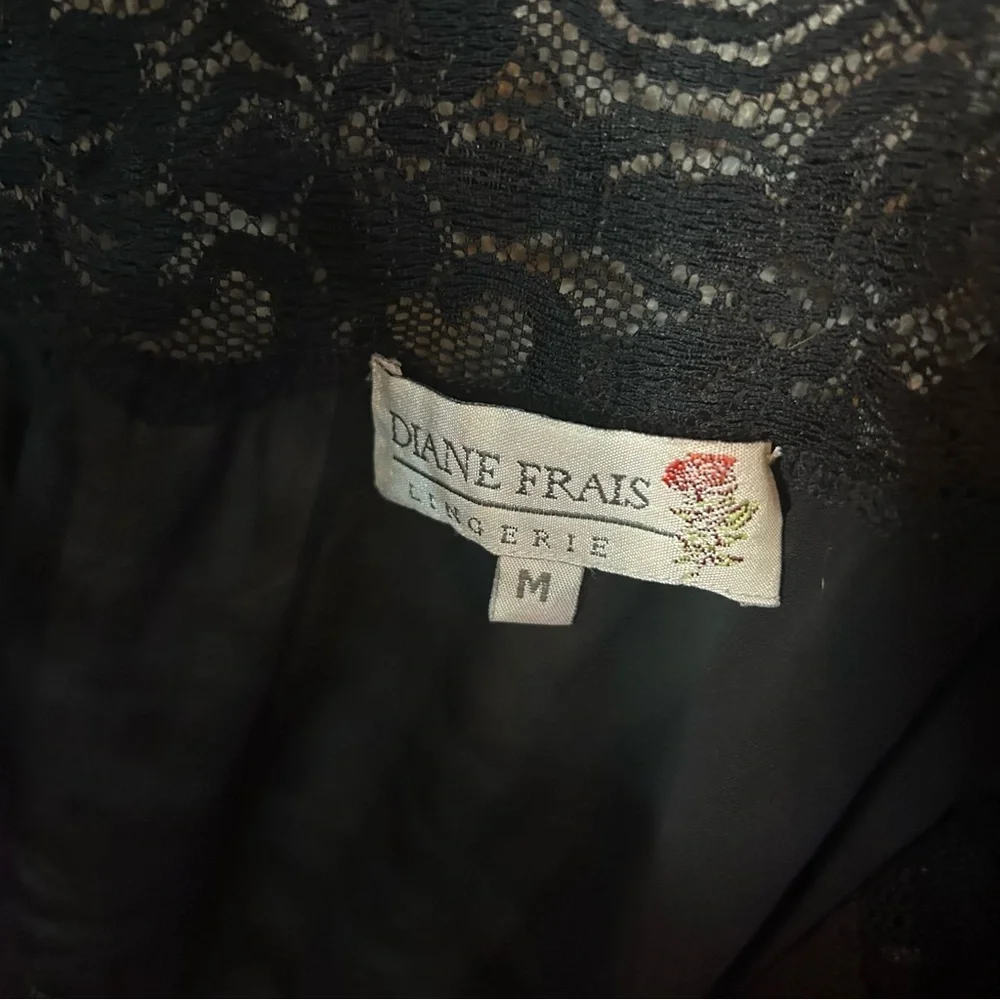 Elegant Black Lace Nightgown Vintage Diane Frais M medium - Picture 4 of 7